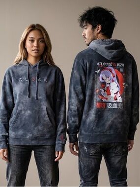 CLOAK's "Hidden in Plain Sight" collection Blue Gray Tie-dye Hoodie Sweater